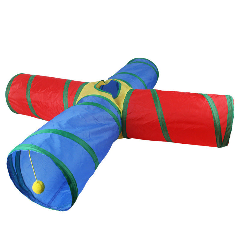 Foldable Rainbow Cat Tunnel Toy 🌈🐱