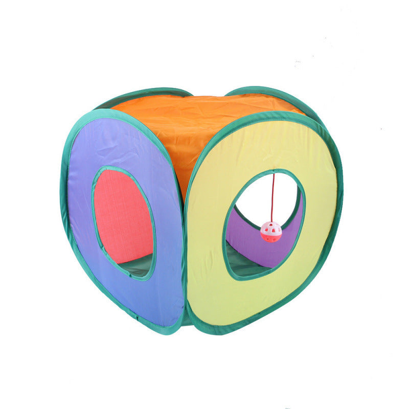 Foldable Rainbow Cat Tunnel Toy 🌈🐱