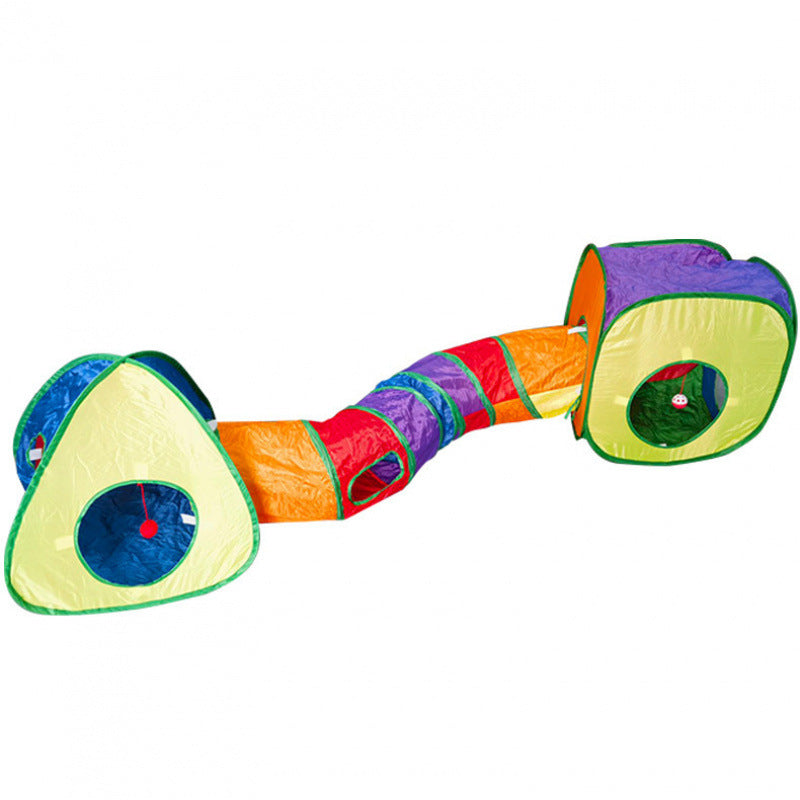 Foldable Rainbow Cat Tunnel Toy 🌈🐱