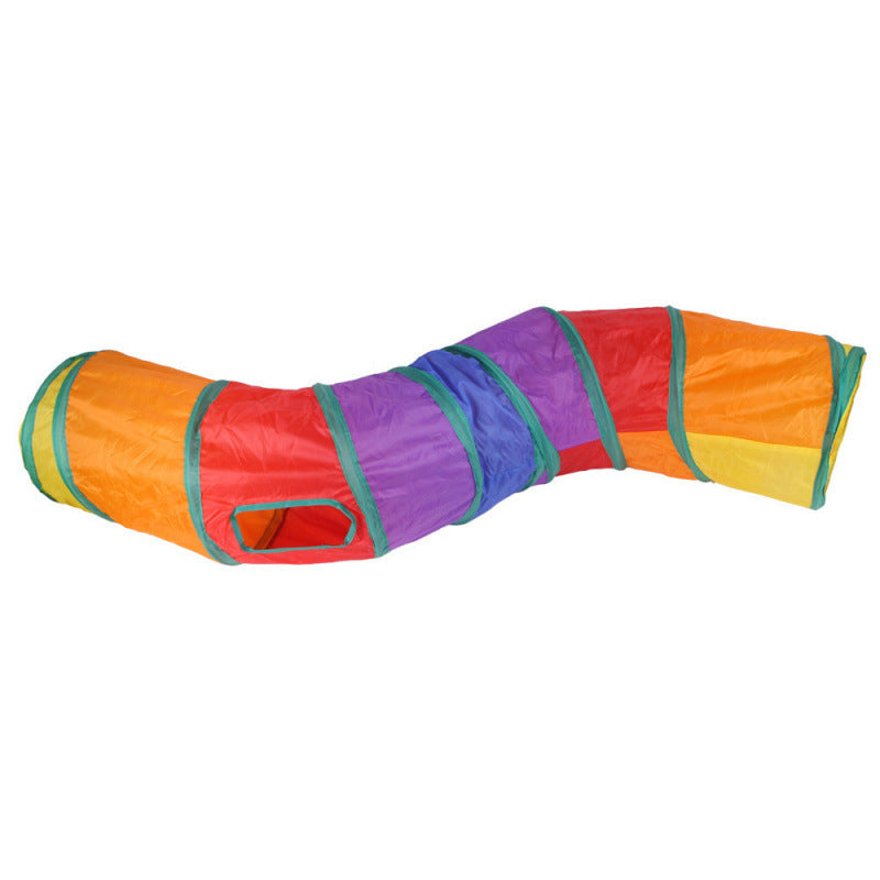 Foldable Rainbow Cat Tunnel Toy 🌈🐱
