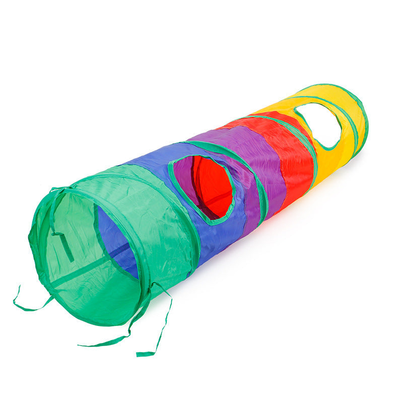 Foldable Rainbow Cat Tunnel Toy 🌈🐱
