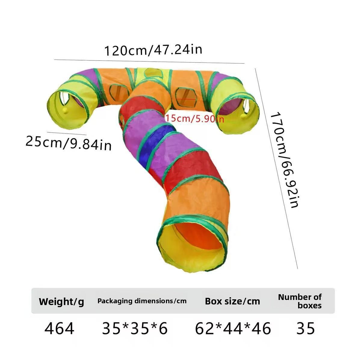 Foldable Rainbow Cat Tunnel Toy 🌈🐱