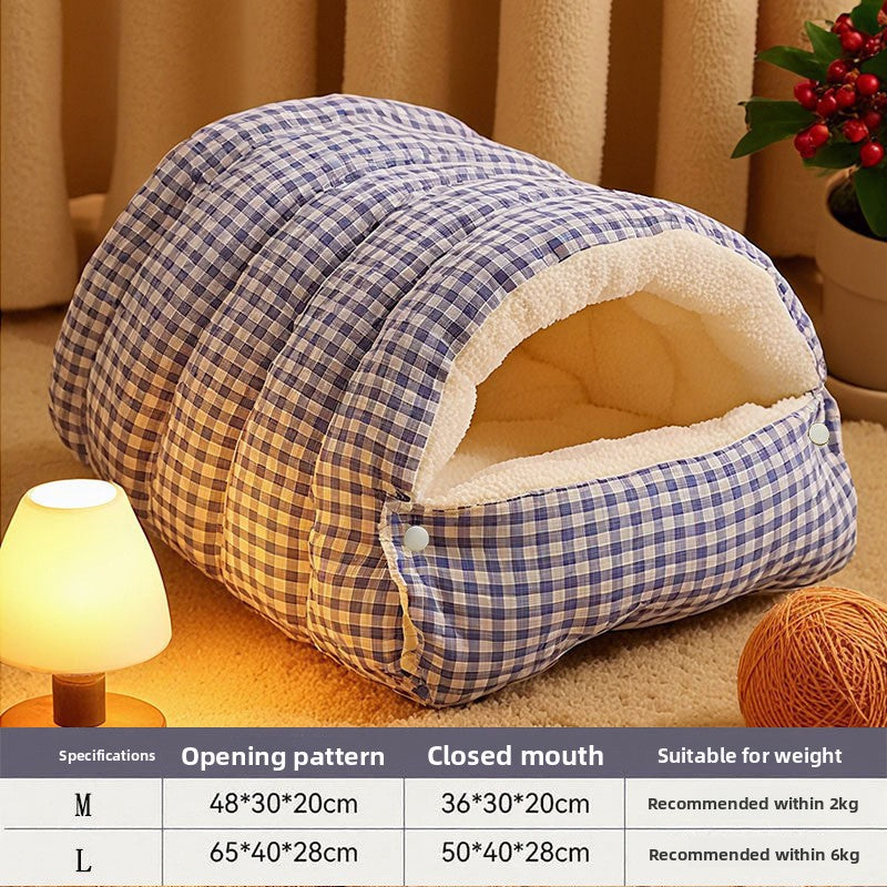 Cozy Washable Cat Cave Bed – Warm & Comfortable Pet Nest