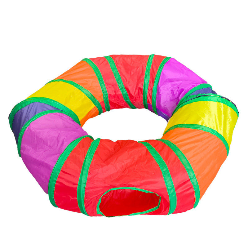 Foldable Rainbow Cat Tunnel Toy 🌈🐱